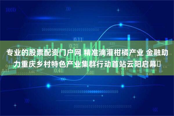 专业的股票配资门户网 精准滴灌柑橘产业 金融助力重庆乡村特色产业集群行动首站云阳启幕​